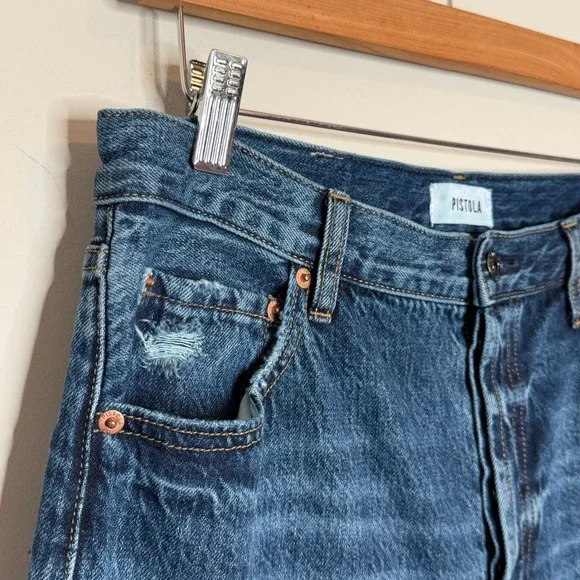 PISTOLA Denim Tate High Rise Bowed Wide Leg Women's Size 30 Cotton